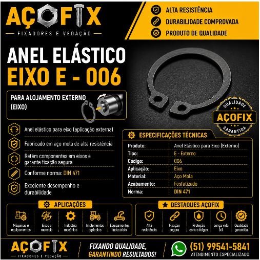 ANEL ELASTICO PARA EIXO E-006